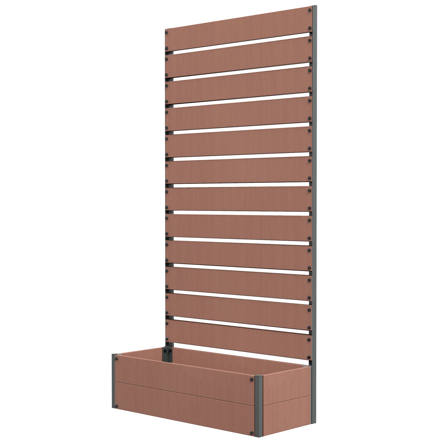 Outsunny Raised Garden Bed with Trellis & Privacy Screen Planter Box