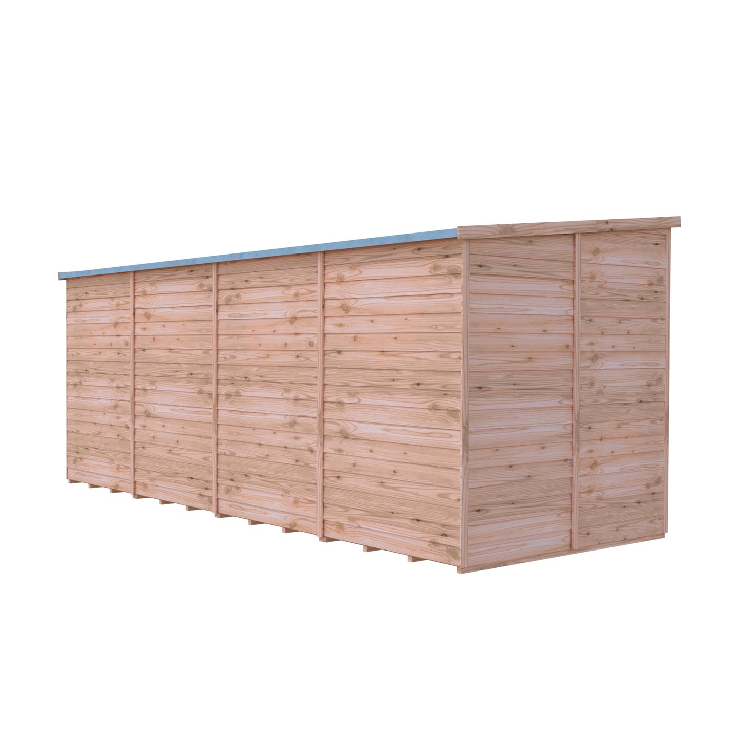 Shire 16x6 Overlap Single Door Pent Shed No Windows OVPN1606DOL-1AA