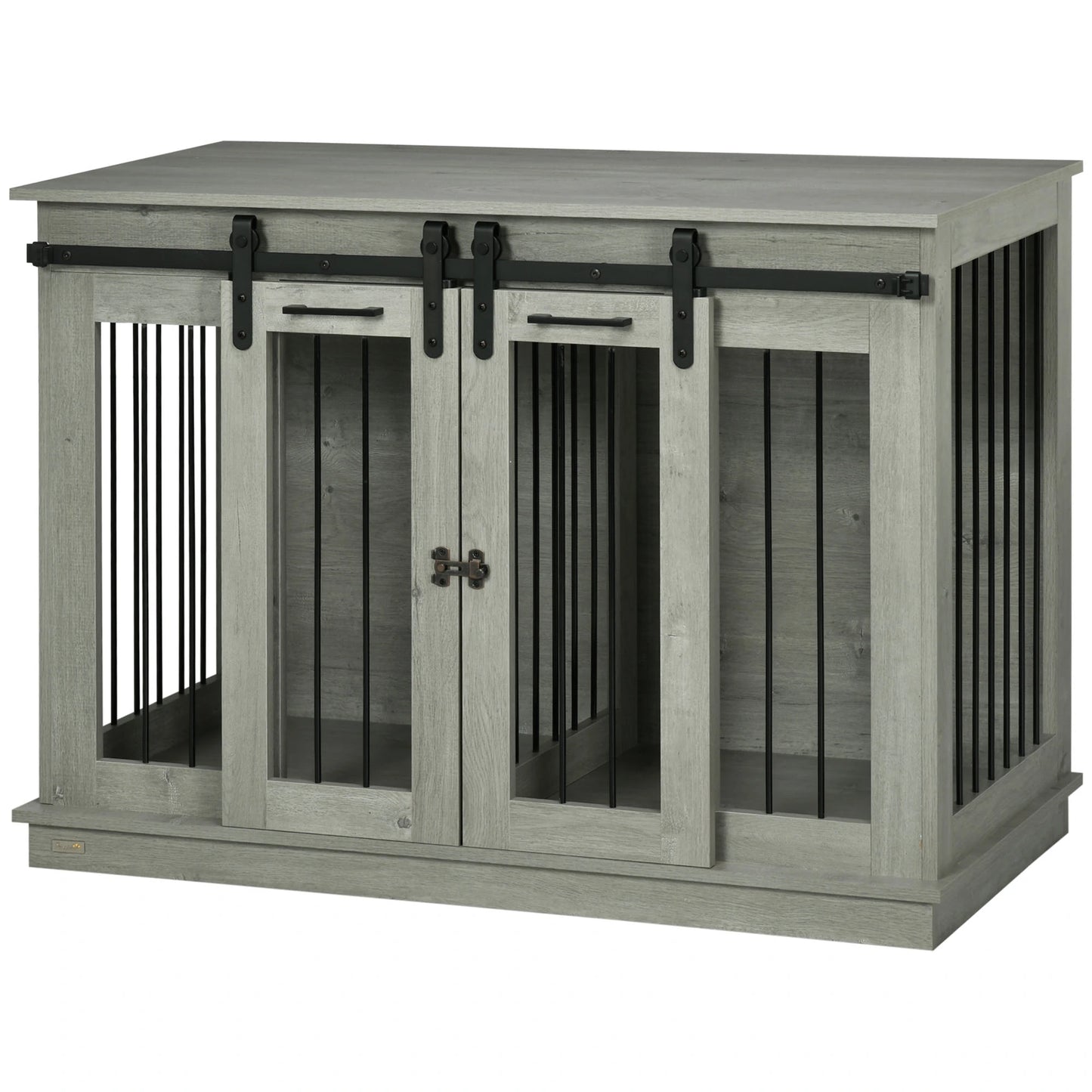 PawHut Dog Crate Furniture for Large Dogs & Small Dogs with Divider – Grey