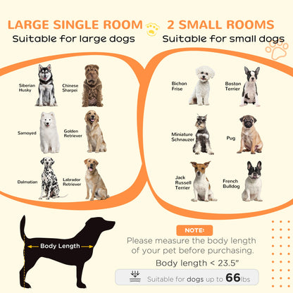 PawHut Dog Crate Furniture for Large Dogs & Small Dogs with Divider – Grey