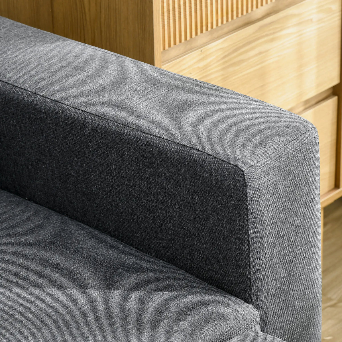HOMCOM 3 Seater Sofa Bed with Storage - Dark Grey