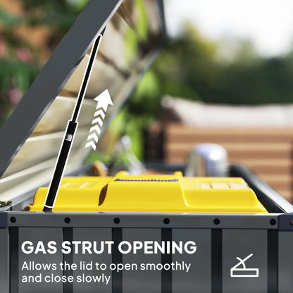 Outsunny 400L Galvanised Steel Garden Storage Box – Lockable Outdoor Storage
