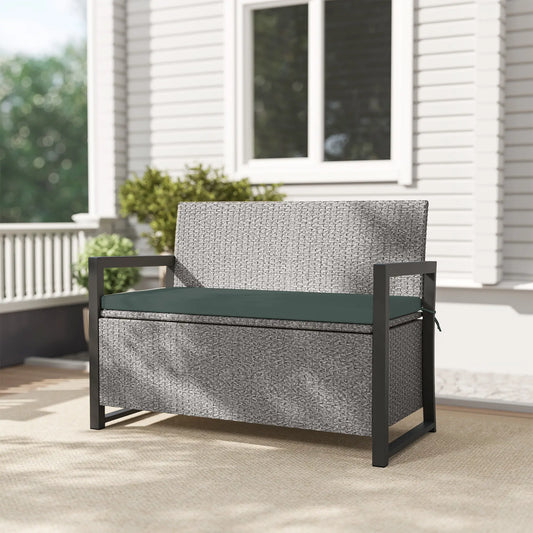 Outsunny 151.5L Storage Garden Bench, with Cushion - Grey