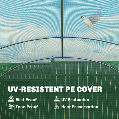 Outsunny 19 x 9.8ft Walk-In Polytunnel Greenhouse - Green