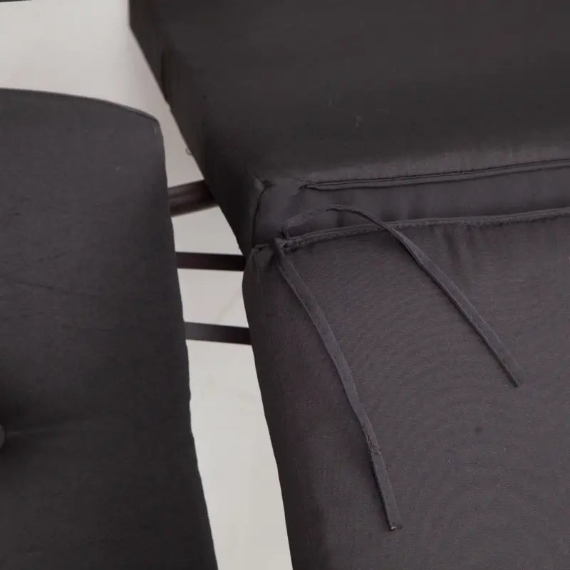 Outsunny 3 Seater Swing Chair Hammock Chair with Adjustable Canopy, Black