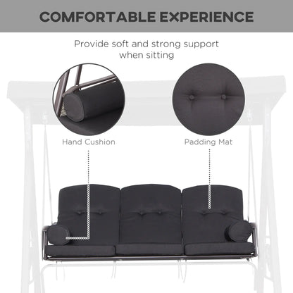Outsunny 3 Seater Swing Chair Hammock Chair with Adjustable Canopy, Black