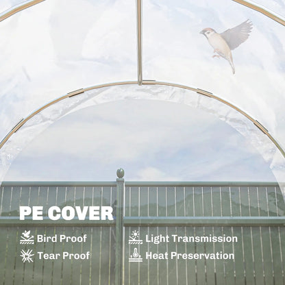 Outsunny 3x2m Walk-In Polytunnel Greenhouse with PE Cover & Steel Frame, Clear
