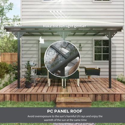 Outsunny 4.35 x 3m Outdoor Patio Gazebo Pergola with Retractable Canopy - Grey
