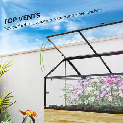 Outsunny 60 x 120cm Raised Garden Bed with Cold Frame Greenhouse Cover