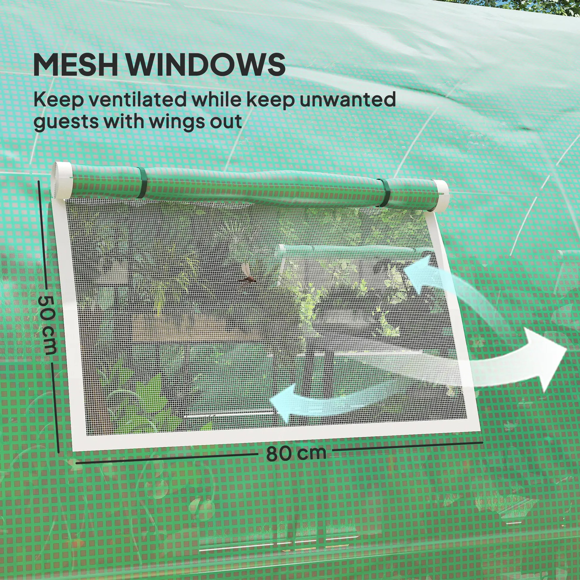 Outsunny 6x3m Walk-In Polytunnel Greenhouse with Dual Hinged Doors, Green