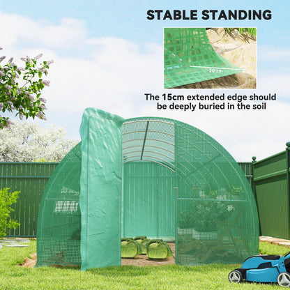 Outsunny 6x3m Walk-In Polytunnel Greenhouse with Hinged Door, Green