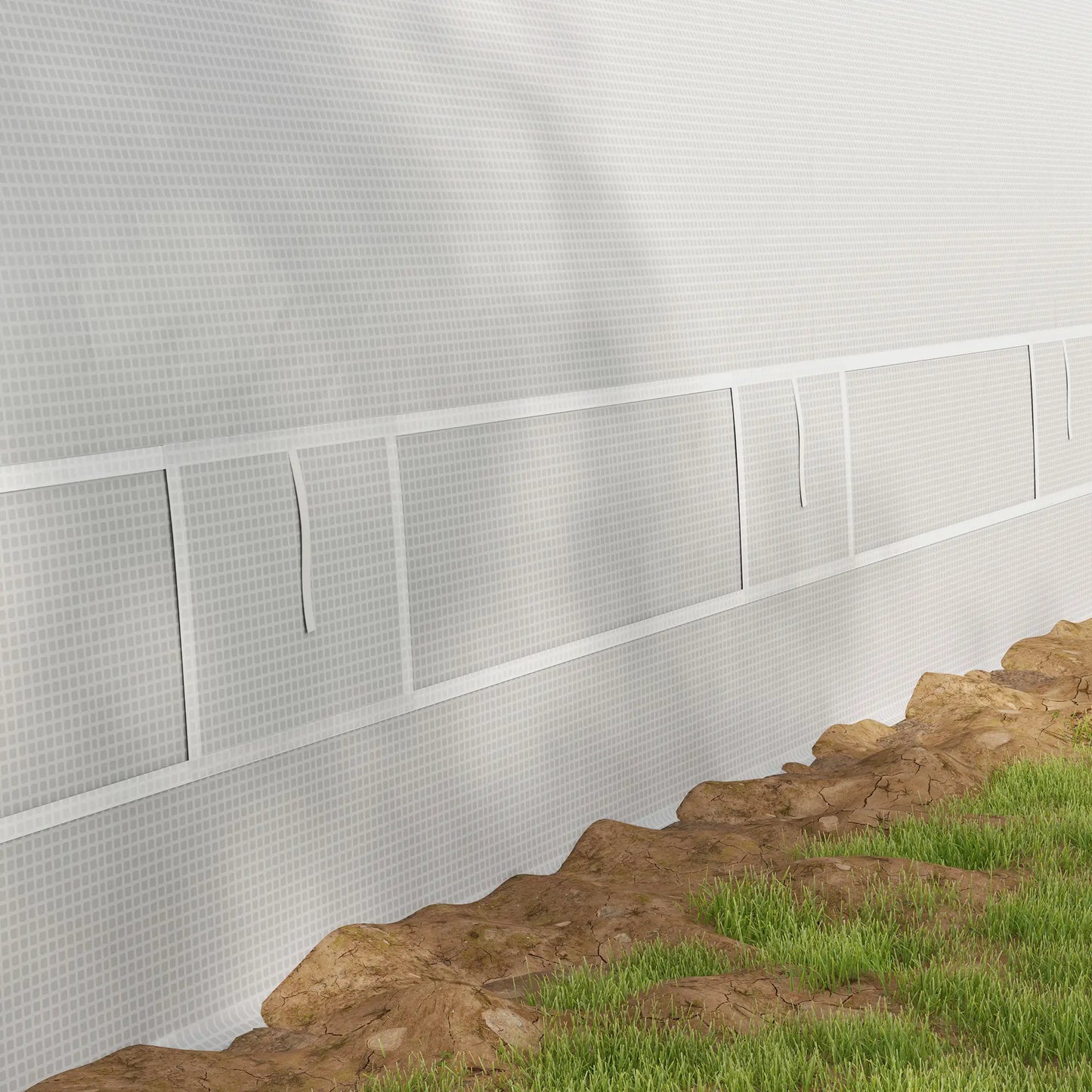 Outsunny 6x3m Walk-In Polytunnel Greenhouse with Reinforced PE Cover, White