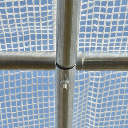 Outsunny 6x3m Walk-In Polytunnel Greenhouse with Roll-Up Sides, White