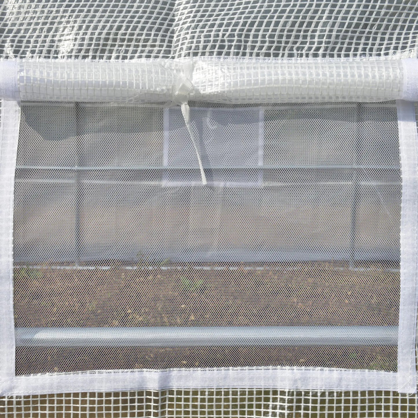 Outsunny 6x3m Walk-In Polytunnel Greenhouse with Roll-Up Sides, White