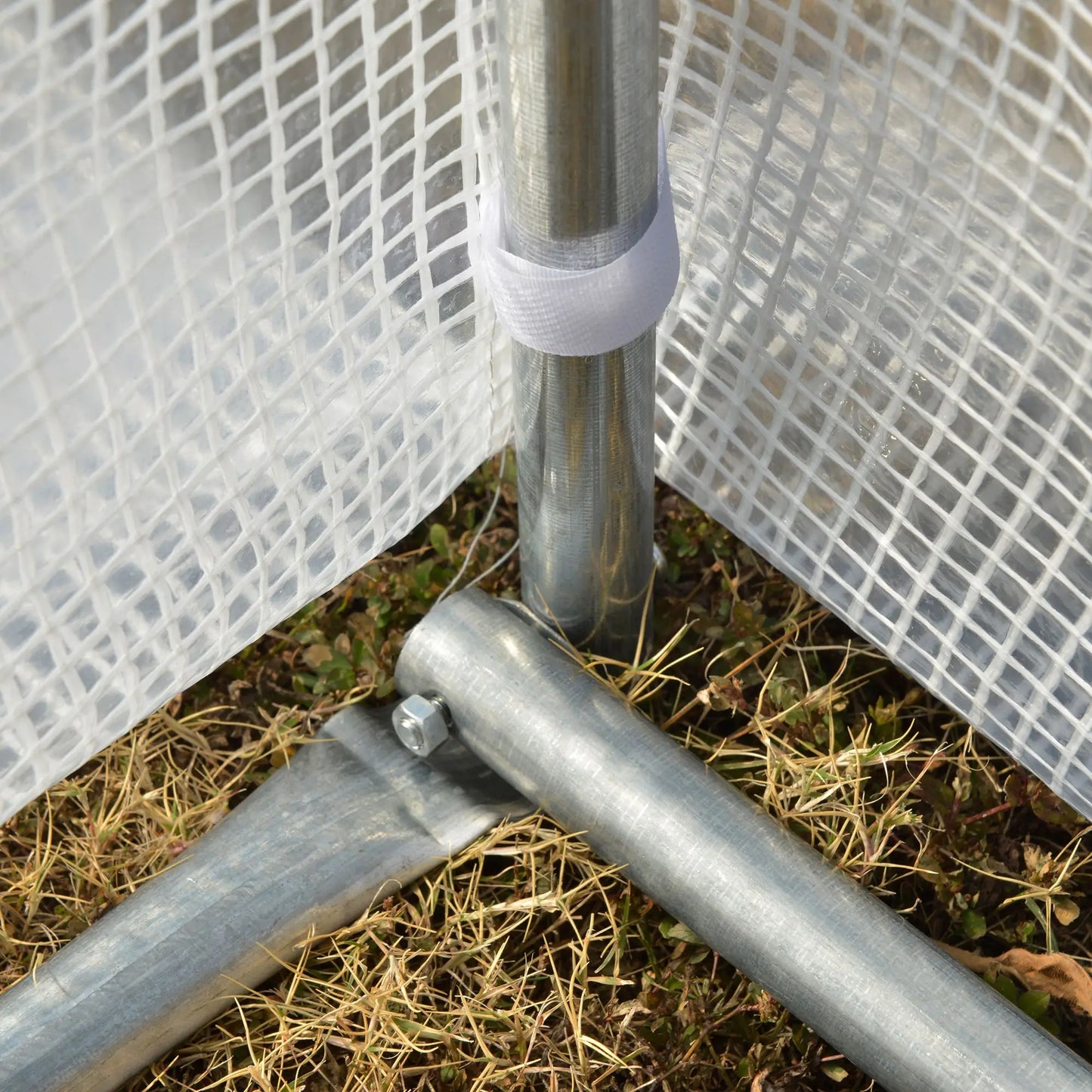 Outsunny 6x3m Walk-In Polytunnel Greenhouse with Roll-Up Sides, White