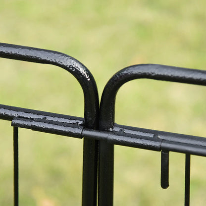 Outsunny Metal Garden Arbor Arch with Double Doors & Planter Baskets - Black