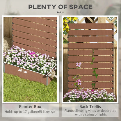 Outsunny Raised Garden Bed with Trellis & Privacy Screen Planter Box