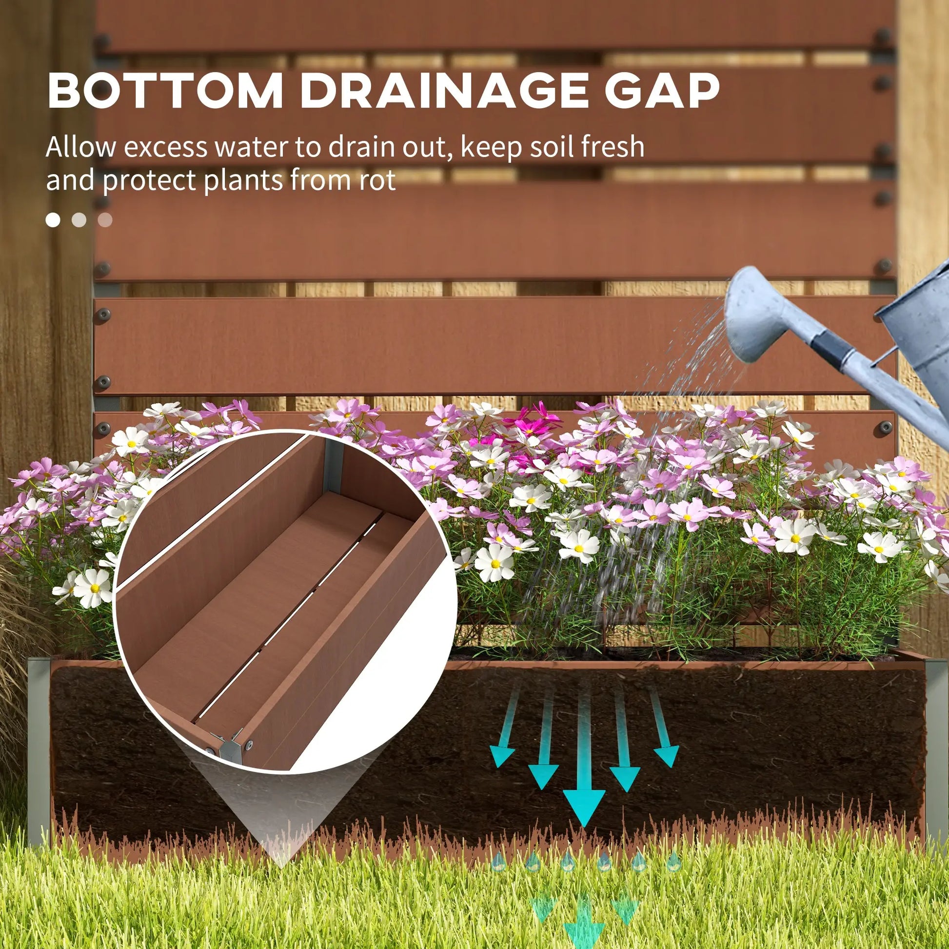Outsunny Raised Garden Bed with Trellis & Privacy Screen Planter Box