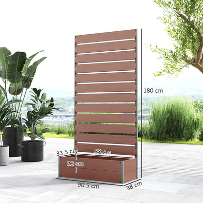 Outsunny Raised Garden Bed with Trellis & Privacy Screen Planter Box