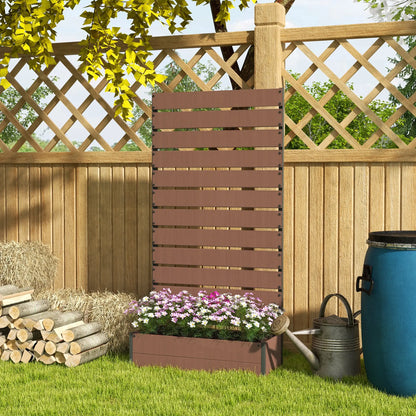 Outsunny Raised Garden Bed with Trellis & Privacy Screen Planter Box