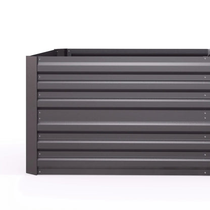 Outsunny Set of 2 Galvanised Steel Raised Garden Beds 180 x 90cm – Dark Grey