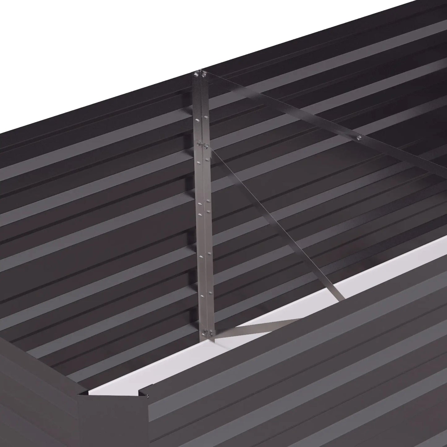 Outsunny Set of 2 Galvanised Steel Raised Garden Beds 180 x 90cm – Dark Grey