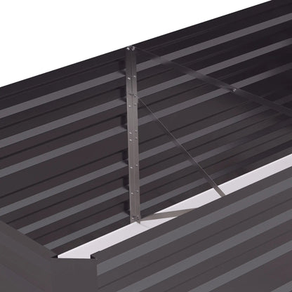 Outsunny Set of 2 Galvanised Steel Raised Garden Beds 180 x 90cm – Dark Grey