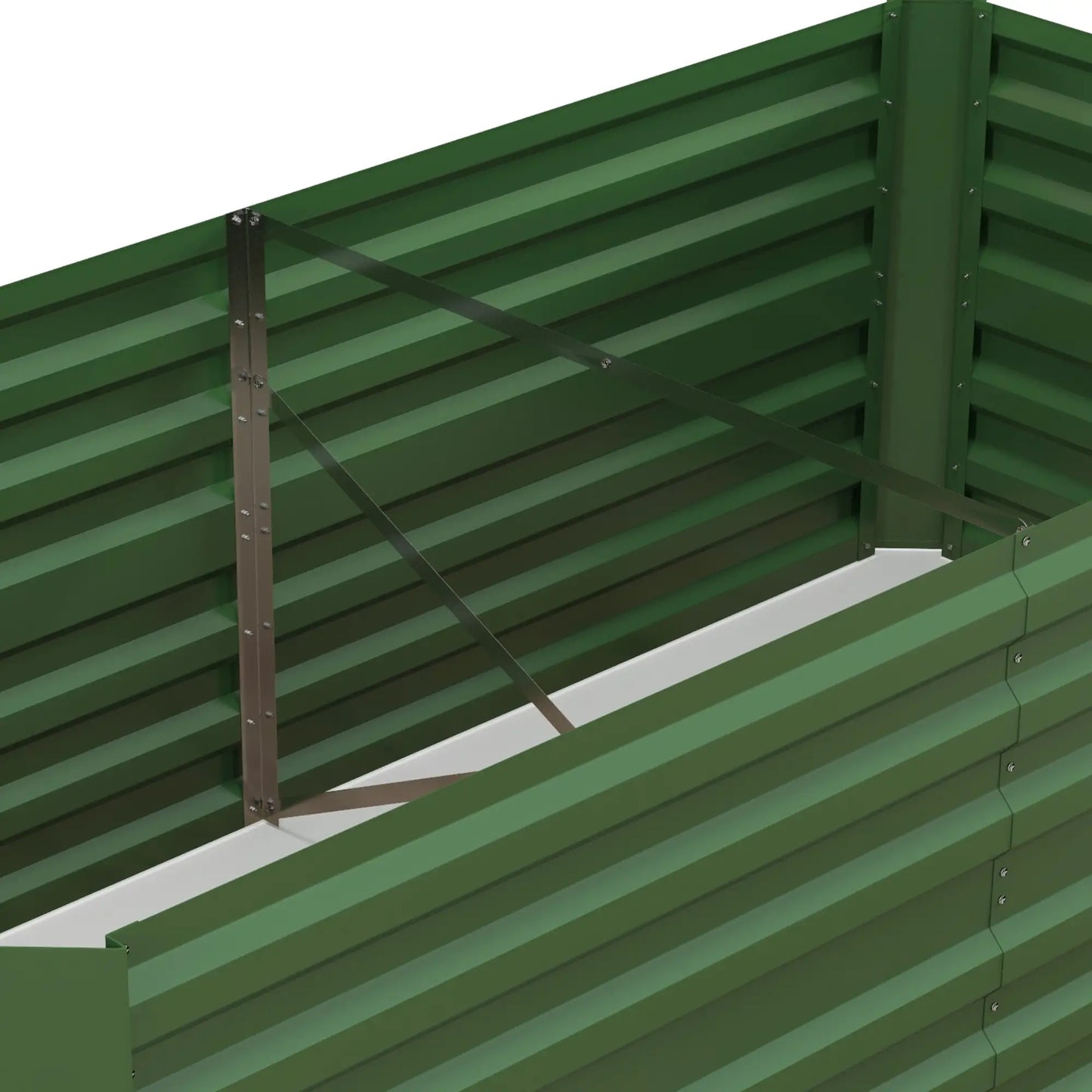 Outsunny Set of 2 Galvanised Steel Raised Garden Beds 180 x 90cm – Green