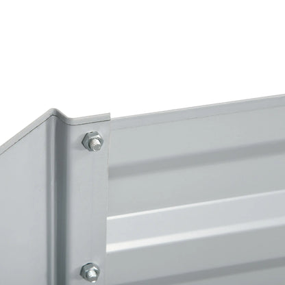 Outsunny Set of 2 Galvanised Steel Raised Garden Beds 180 x 90cm – Light Grey