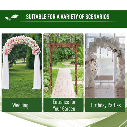 Outsunny Wooden Garden Arbor Arch Trellis with Pergola Roof