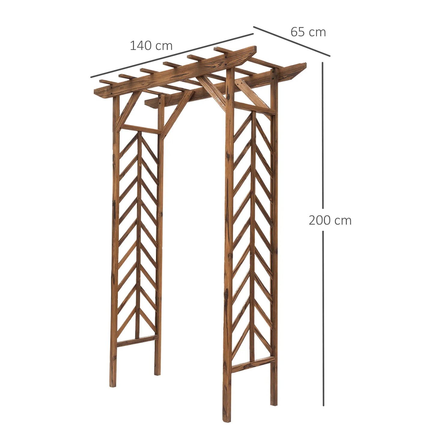Outsunny Wooden Garden Arbor Arch Trellis with Pergola Roof