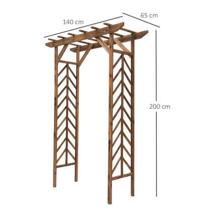 Outsunny Wooden Garden Arbor Arch Trellis with Pergola Roof