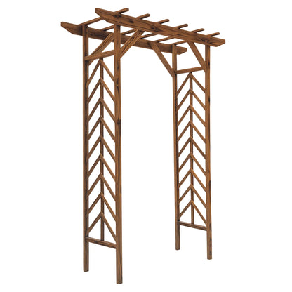 Outsunny Wooden Garden Arbor Arch Trellis with Pergola Roof