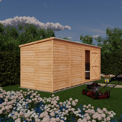 Shire 16x6 Overlap Single Door Pent Shed No Windows OVPN1606DOL-1AA