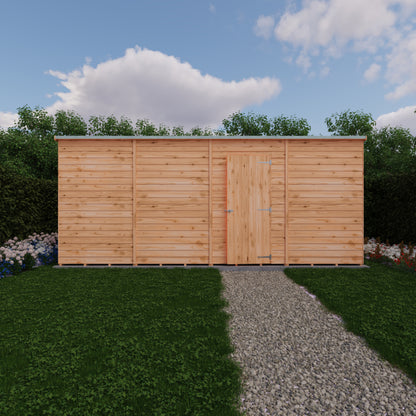 Shire 16x6 Overlap Single Door Pent Shed No Windows OVPN1606DOL-1AA