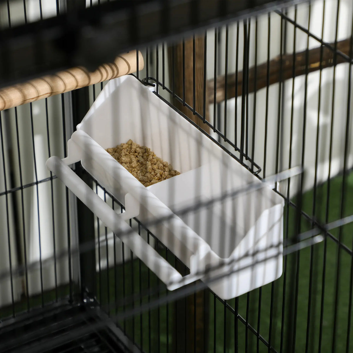 PawHut 2-in-1 Large Bird Cage with Wheels & Removable Trays – Black