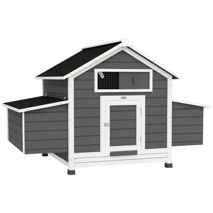 PawHut Chicken Coop with Nesting Boxes, Pull-Out Tray & Openable Roof for 2-4 Chickens