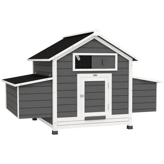 PawHut Chicken Coop with Nesting Boxes, Pull-Out Tray & Openable Roof for 2-4 Chickens