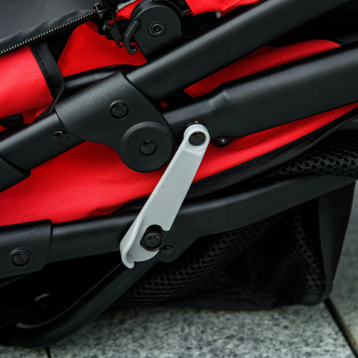 PawHut Foldable Pet Stroller with 3 Wheels - Red