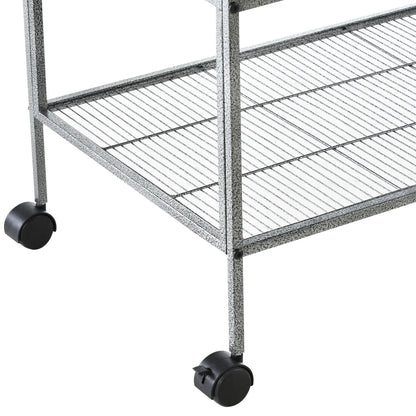 PawHut Large Bird Cage with Divider & Rolling Stand – Black