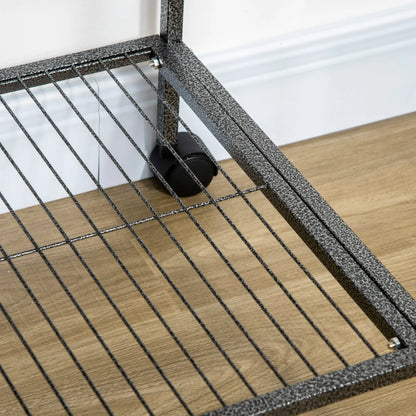 PawHut Large Bird Cage with Stand, Wheels & Storage Shelf – Black