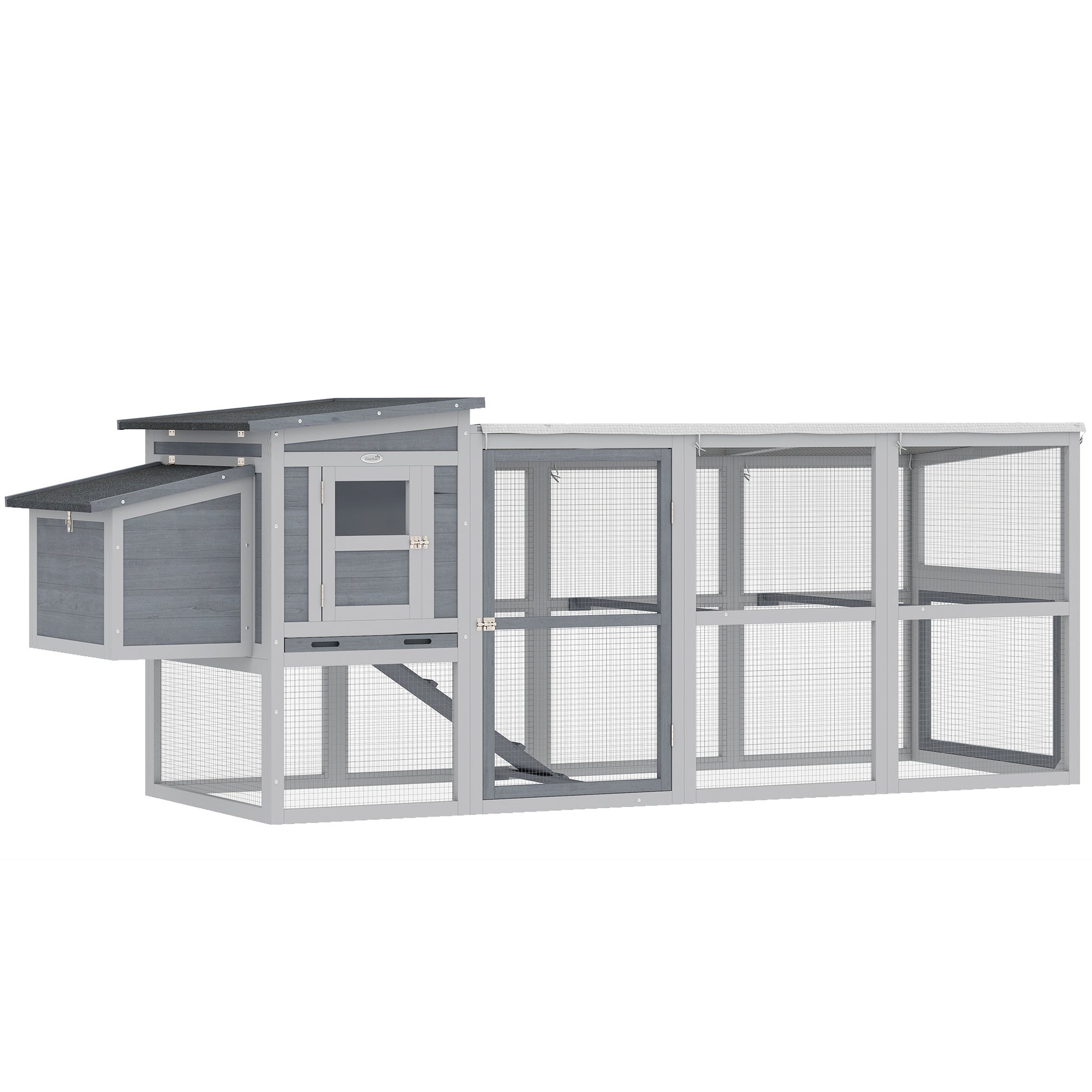PawHut Large Chicken Coop with Run, Nesting Box & Pull-Out Tray