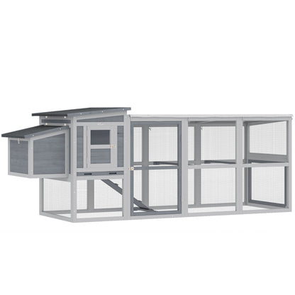 PawHut Large Chicken Coop with Run, Nesting Box & Pull-Out Tray