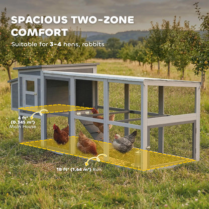 PawHut Large Chicken Coop with Run, Nesting Box & Pull-Out Tray
