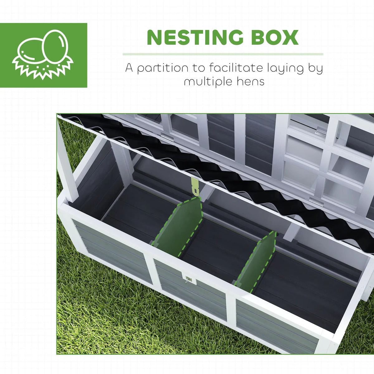 PawHut Large Wooden Chicken Coop – Outdoor Hen House with Nesting Box & Ramp