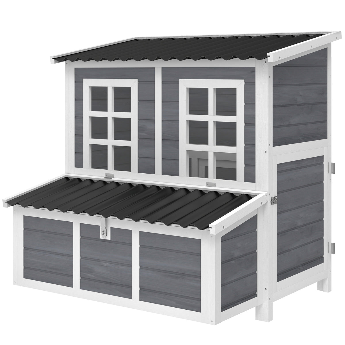 PawHut Large Wooden Chicken Coop – Outdoor Hen House with Nesting Box & Ramp
