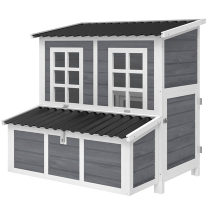 PawHut Large Wooden Chicken Coop – Outdoor Hen House with Nesting Box & Ramp