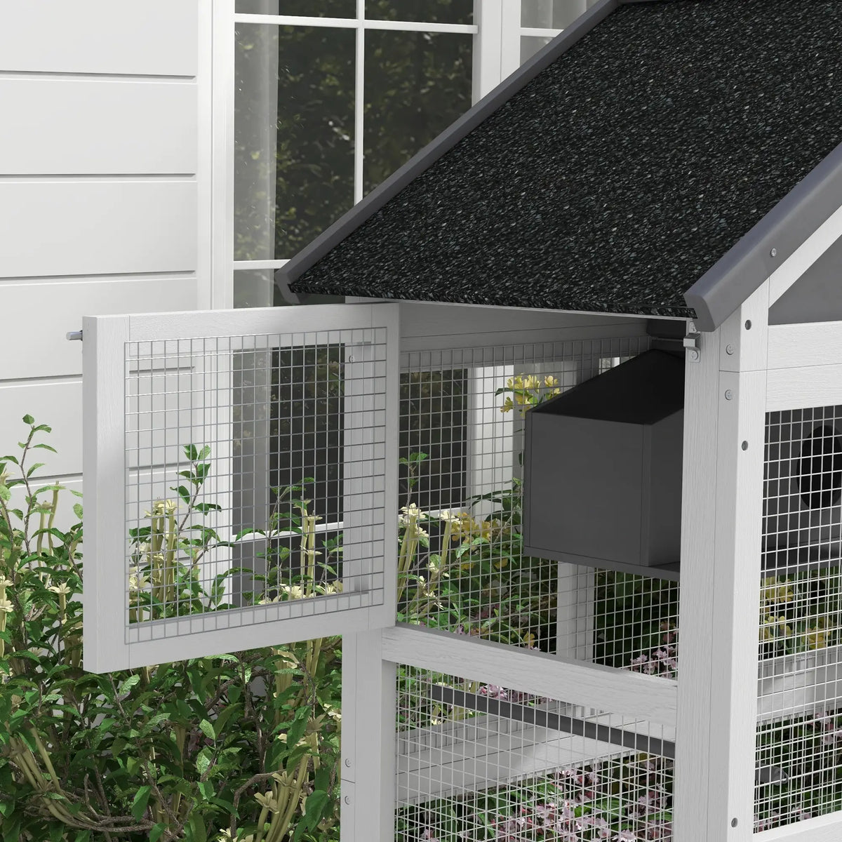 PawHut Wooden Bird Cage with Stand – Grey