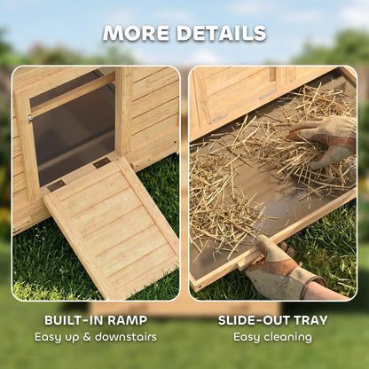 PawHut Wooden Chicken Coop – Outdoor Hen House with Nesting Boxes & Pull-Out Tray