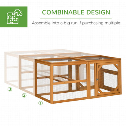 PawHut Wooden Chicken Coop and Run for 4-8 Chickens with Nesting Boxes & Tray